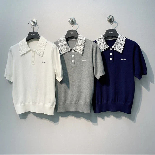 Miu 2026 Polo Shirt Wool 371434