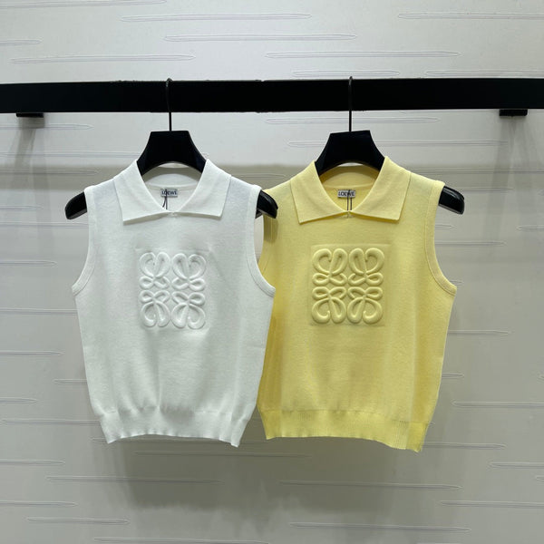 Loew 26 Collared Knit Vest in Wool 387022