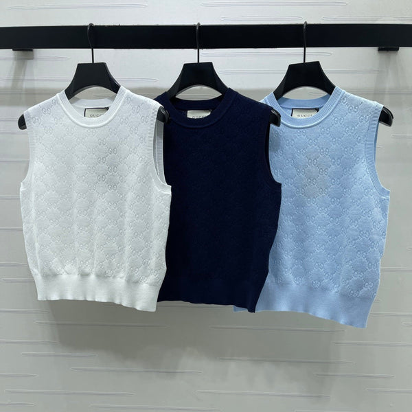 CD Collared Knit Vest Wool Acrylic Nylon Polyester 397479