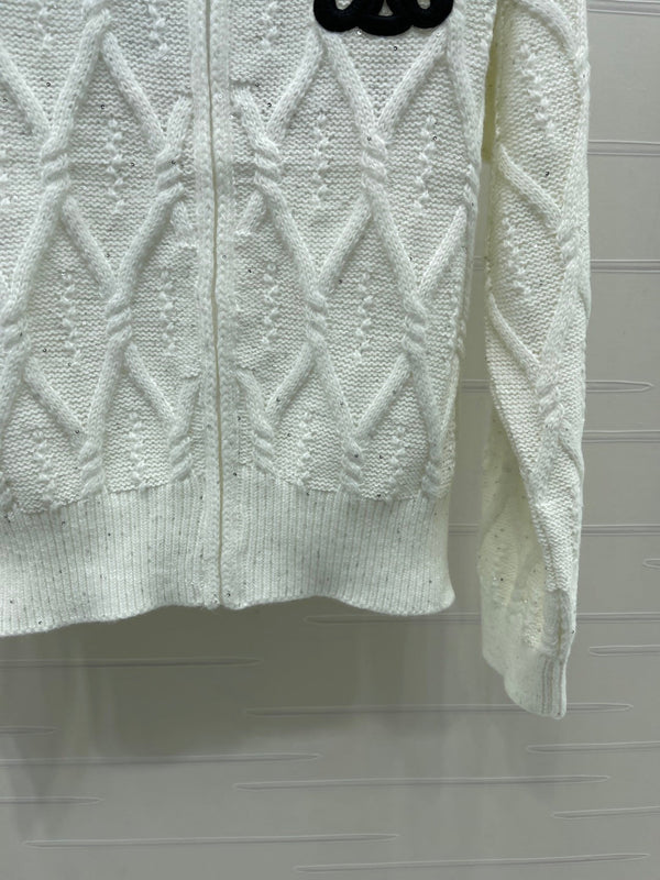 CE 26S Zip-Up Knit Cardigan Triomphe Logo Wool 430316