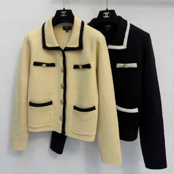 CC 26s Jacket Contrasting-Trim Knit Tweed 429799