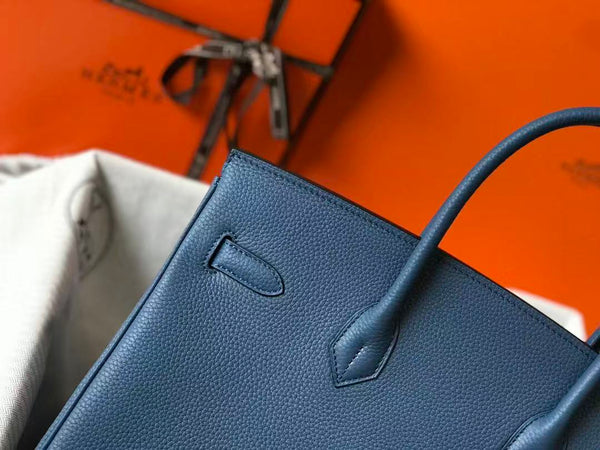 HM Birkin Bag 30cm Dark Blue Togo Leather GHW