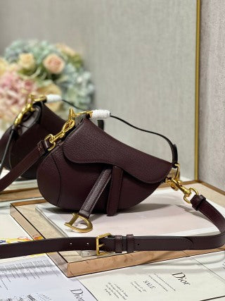 CD Saddle Bag Burgundy in Cowhide 288147