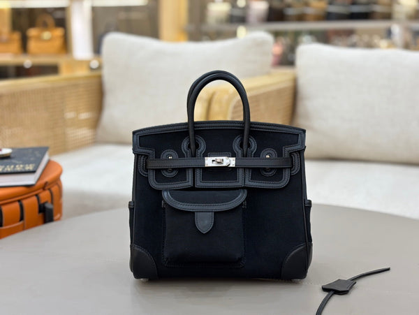 High-end HM 2026 Birkin Cargo 25cm Swift Leather Canvas