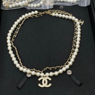 Chanel Double Wrap Pearl Gold Necklace