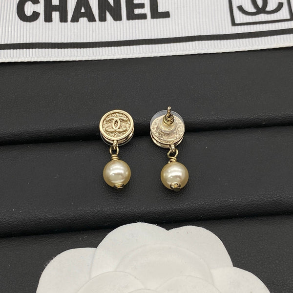 Chanel CC Pearl Earrings