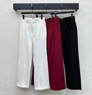 HM 26 High-waisted Casual Straight-Leg Trousers in Cotton