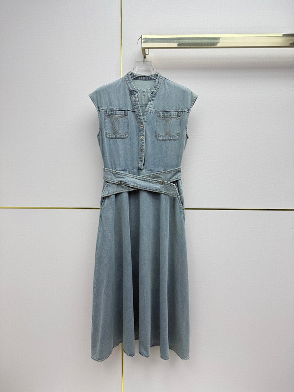 CC 26s Long Dress Denim 395037