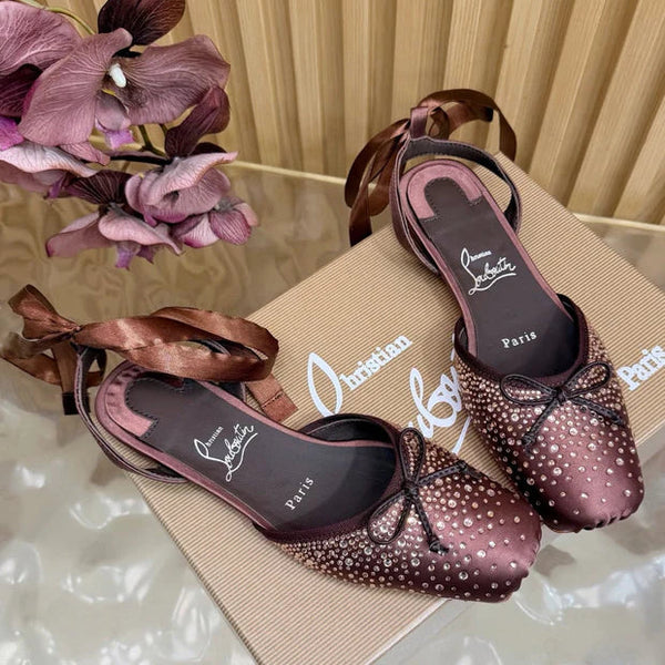 CL Sweetie Jane Strass Ballerina Flat Strass Silk Leather 853096