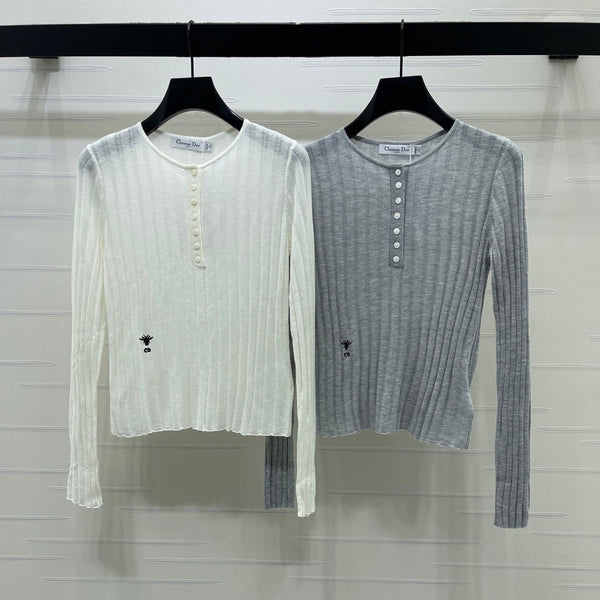 CD 26s Button-Down Knit Long-Sleeved Top 406586