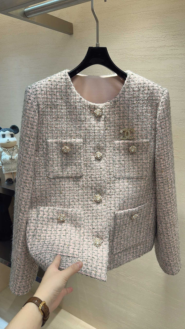 CC Jacket Dusty Pink Multicolor Tweed 415650