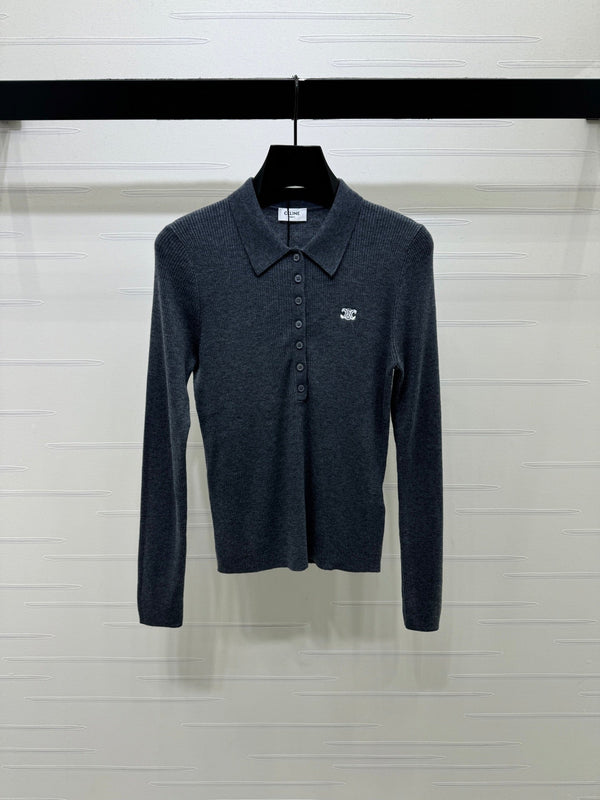CE 26S Knit Polo Top Embroidered Emblem Tencel 430298