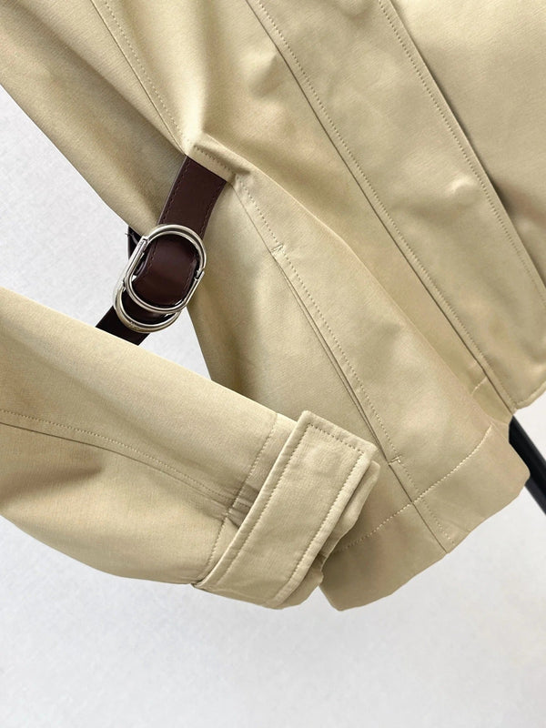 CD 2026 Mid-Length Trench Coat with Double-Sided Leather Belt Cotton 776504