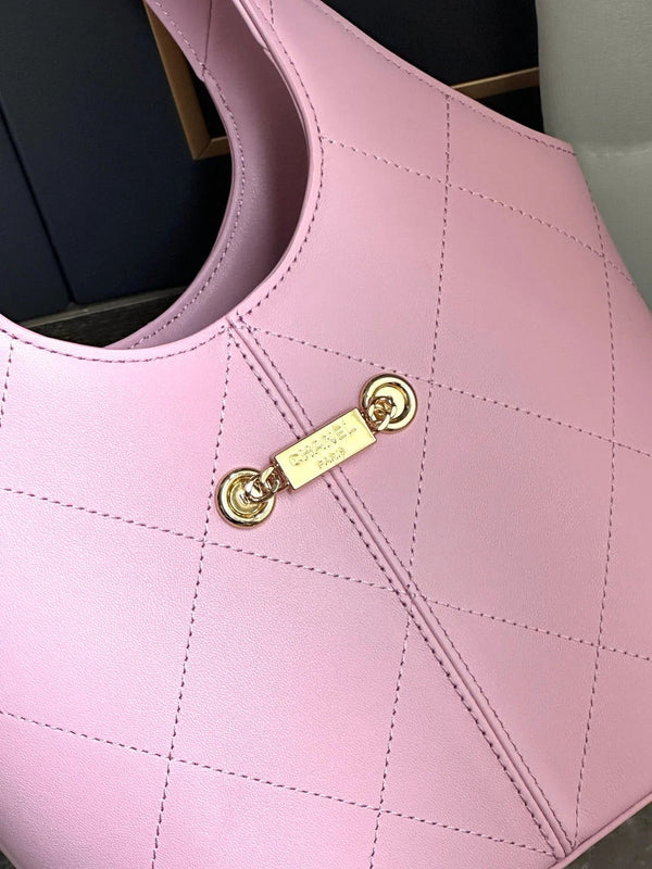 Chanel 2026 Basket Hobo Bag 27.5cm Pink Calfskin