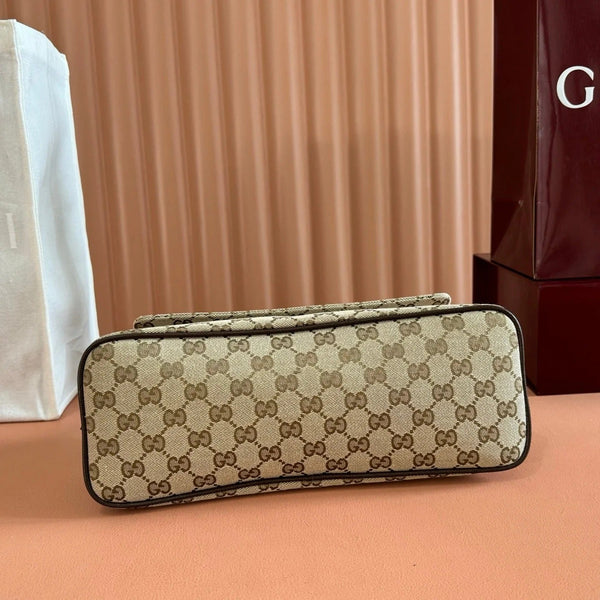 GG 2026 Madison Bag 31cm Sand mix Brown Canvas Leather