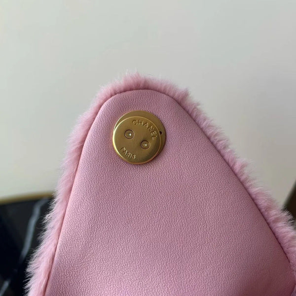 CC 2026 Hobo Bag 30cm Pink Fur Leather