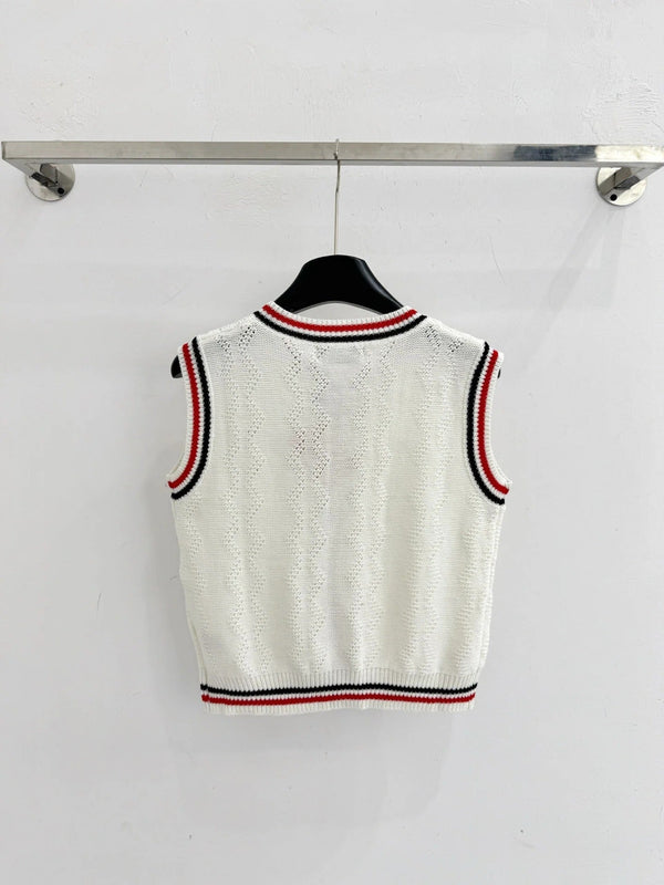 Miumiu 2026 Color-blocked Striped Knit Vest Wool Cashmere 179476