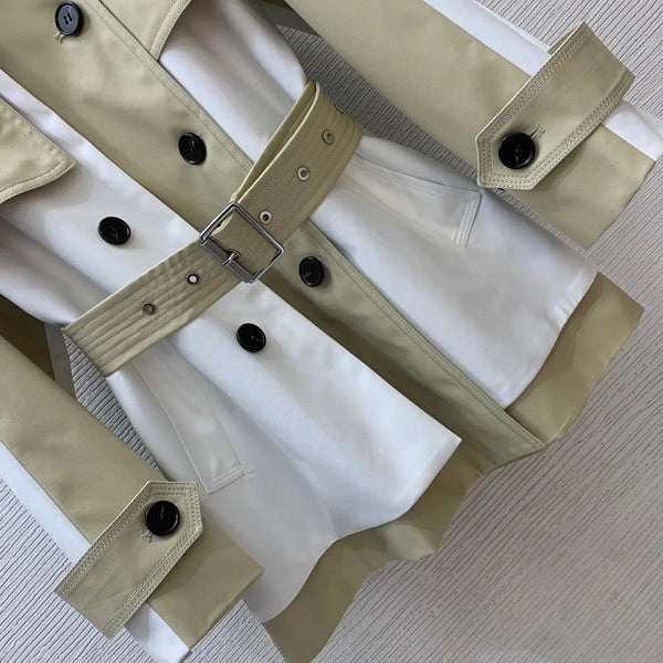 CD 26S Colorblock Double-Breasted Trench Coat