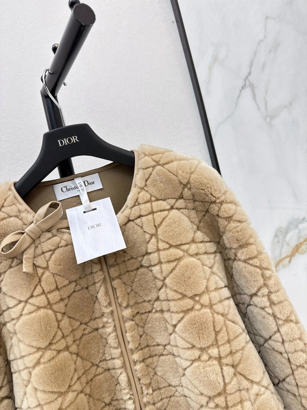 CD 2026 Cannage Pattern Fur Coat 787415