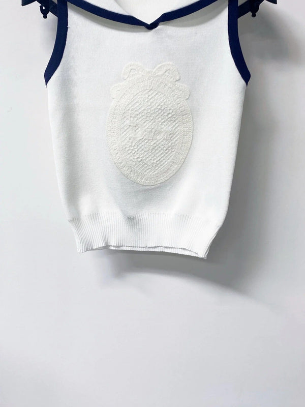 CD 2026 Vest Shirt White Navy Wool 625811