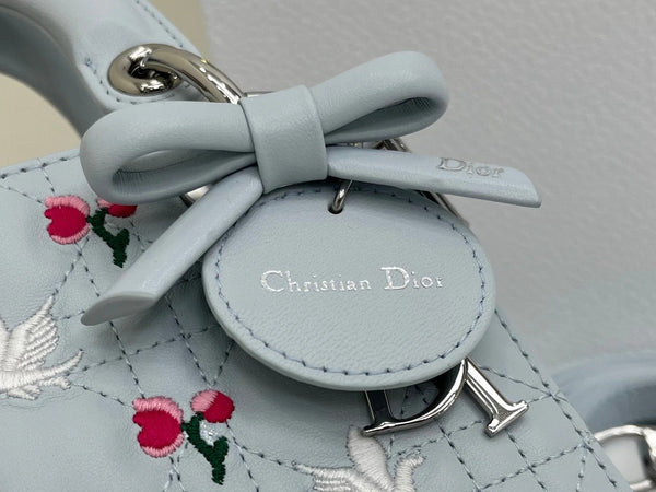 CD 2026 Bird Rose Design Lady Dior Bag Lambskin