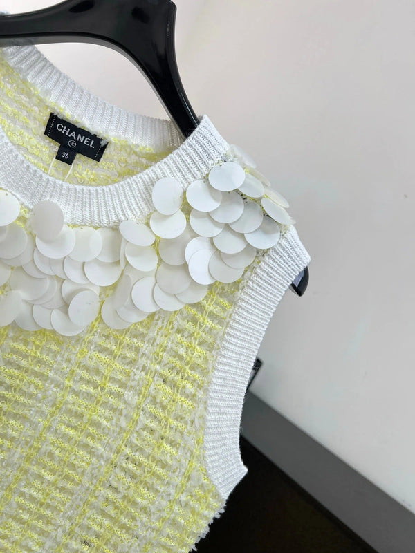 CC 2026 Vest Light Yellow mix White Cotton 664173