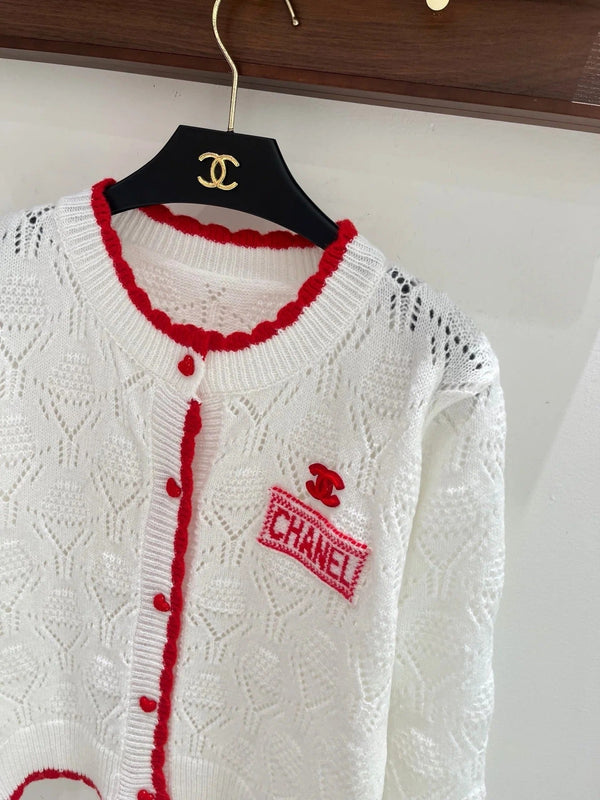 Chanel 2026 Cardigan Black And White Wool 244107