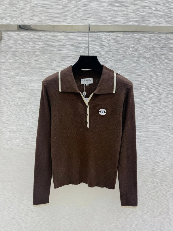 Chanel 2026 Long-sleeved Knitted Polo Shirt Wool 244648
