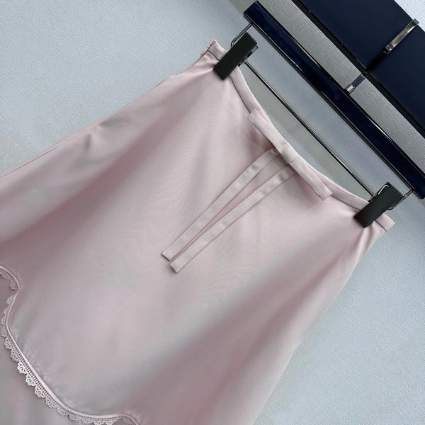 Miu 2026 Midi Skirt Pink Cotton 648501