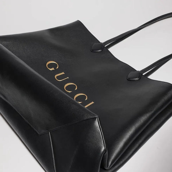 GG 2026 NY Large Tote Bag 43cm Black Canvas Leather