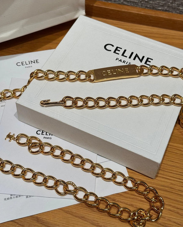 CL 2026 Gold Nameplate Chain Belt