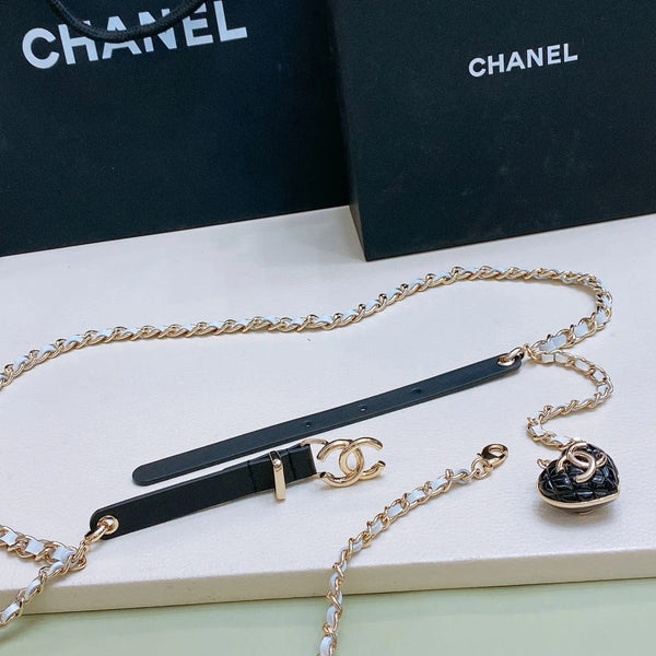 CC 2026 Double CC Leather Chain Belt