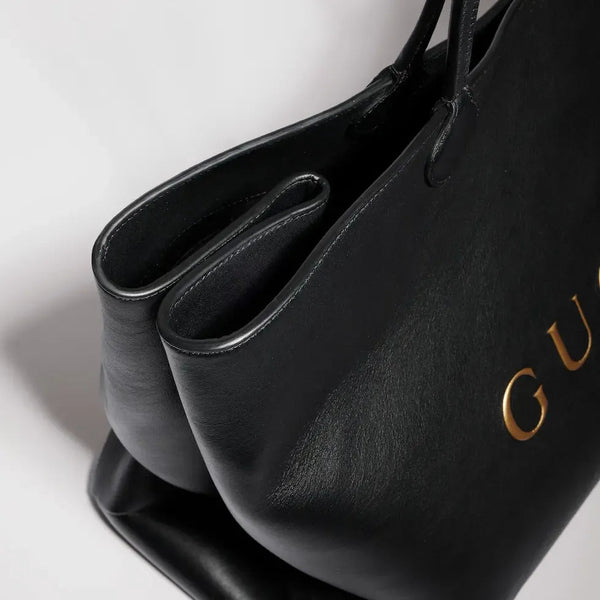 GG 2026 NY Large Tote Bag 43cm Black Canvas Leather