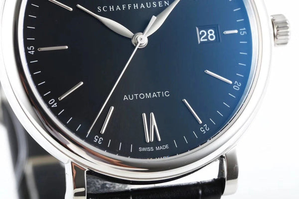 IWC Portofino 40mm Black Dial Steel Case Black Leather Strap