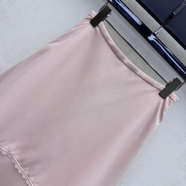 Miu 2026 Midi Skirt Pink Cotton 648501
