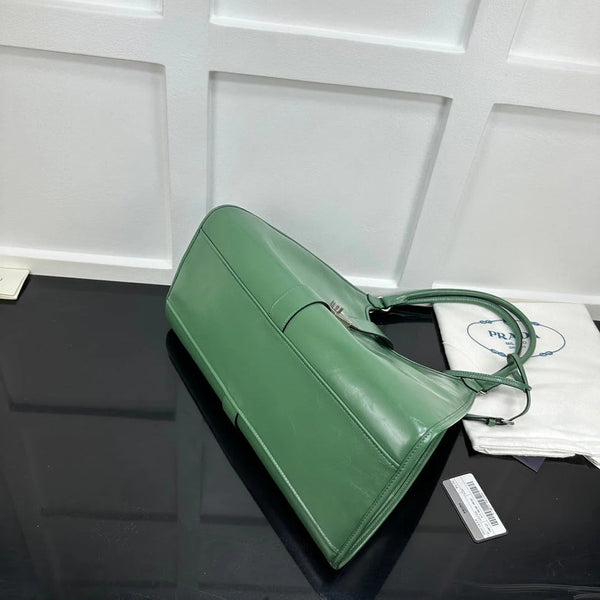 Prad 2026 Soft Lux Medium Tote Bag 39cm Patent Calfskin