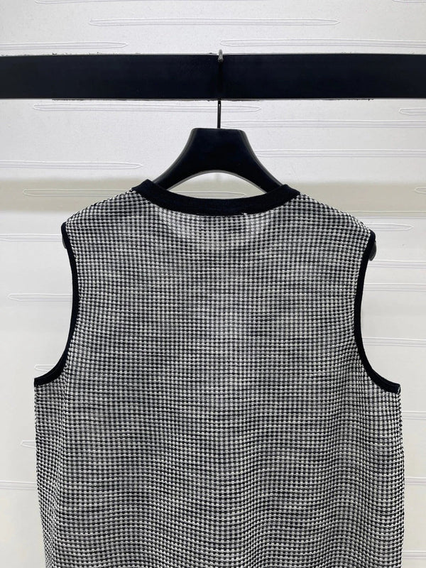 CC 2026 Plaid Knit Vest Wool 677744