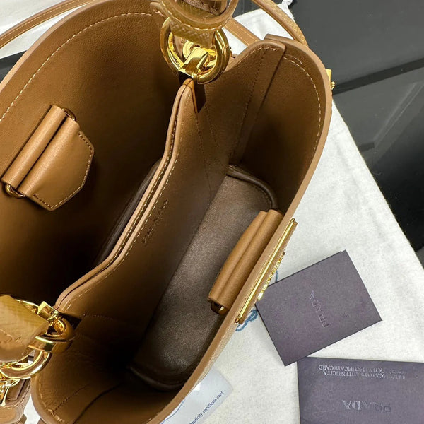 Prad 2026 Panier Saffiano Bucket Bag Calfskin
