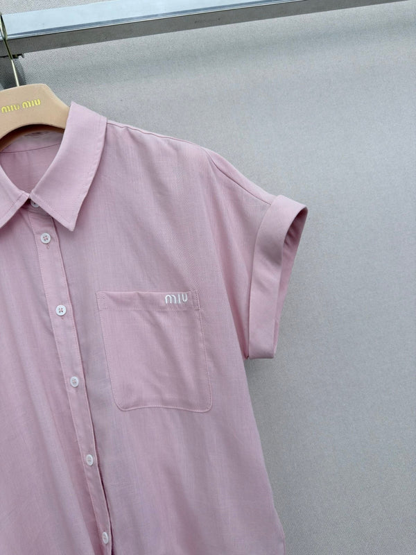 Miu 2026 Short-Sleeved Shirt Tencel 636465