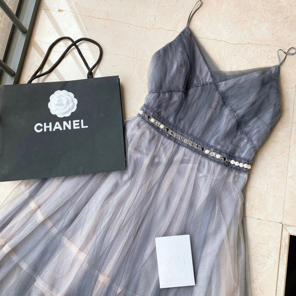 CC 2026 Pearl Chain Logo Charm Belt