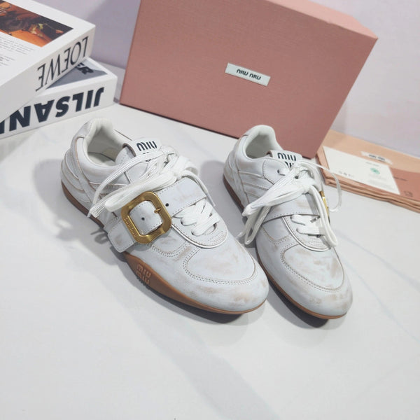 Miu 2026 Buckle Sneaker Leather 953679