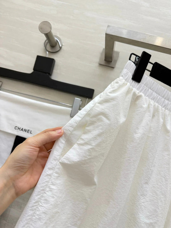 CC 2026 Wide-Leg Pants White Cotton 402322