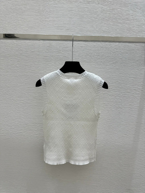 Chanel 2026 Round Neck Knitted Vest Viscose Polyamide 170631