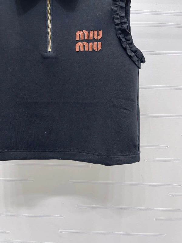 Miu 2026 Vest Shirt and Casual Shorts Set Cotton 645479