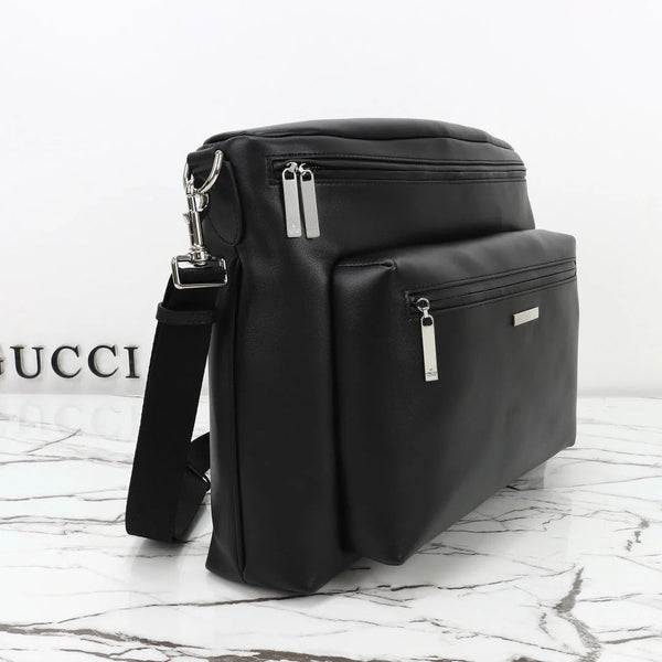 GG 2026 Tag Large Crossbody Bag Black Calfskin