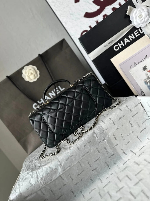 CC 2026 Flap Bag with Top Handle 25cm Lambskin