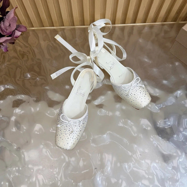 CL Sweetie Jane Strass Ballerina Flat Strass Silk Leather 853096