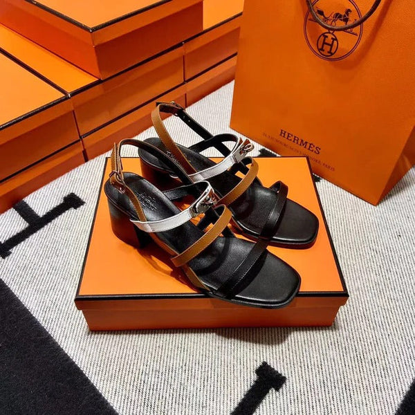 HM 2026 Eve Sandal Black Brown White Leather 545948