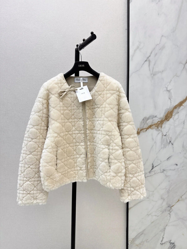 CD 2026 Cannage Pattern Fur Coat 787415