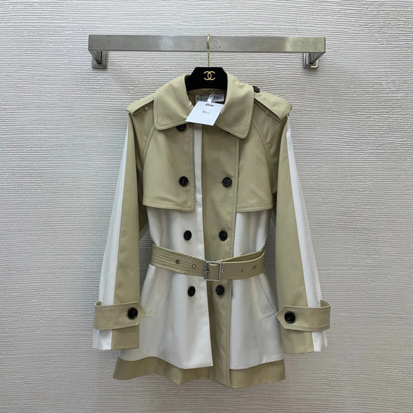 CD 26S Colorblock Double-Breasted Trench Coat